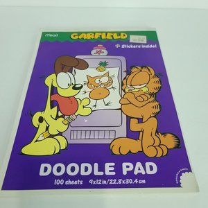Drawing Doodle Pad With Stickers 100 Sheets Mead Garfield And Odie Vintage
